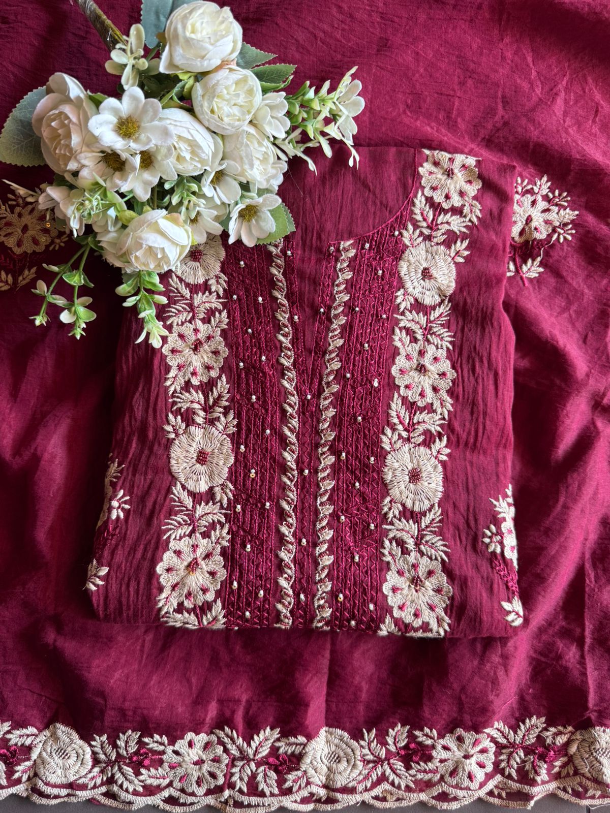 Mul cotton Unstitched Kurta