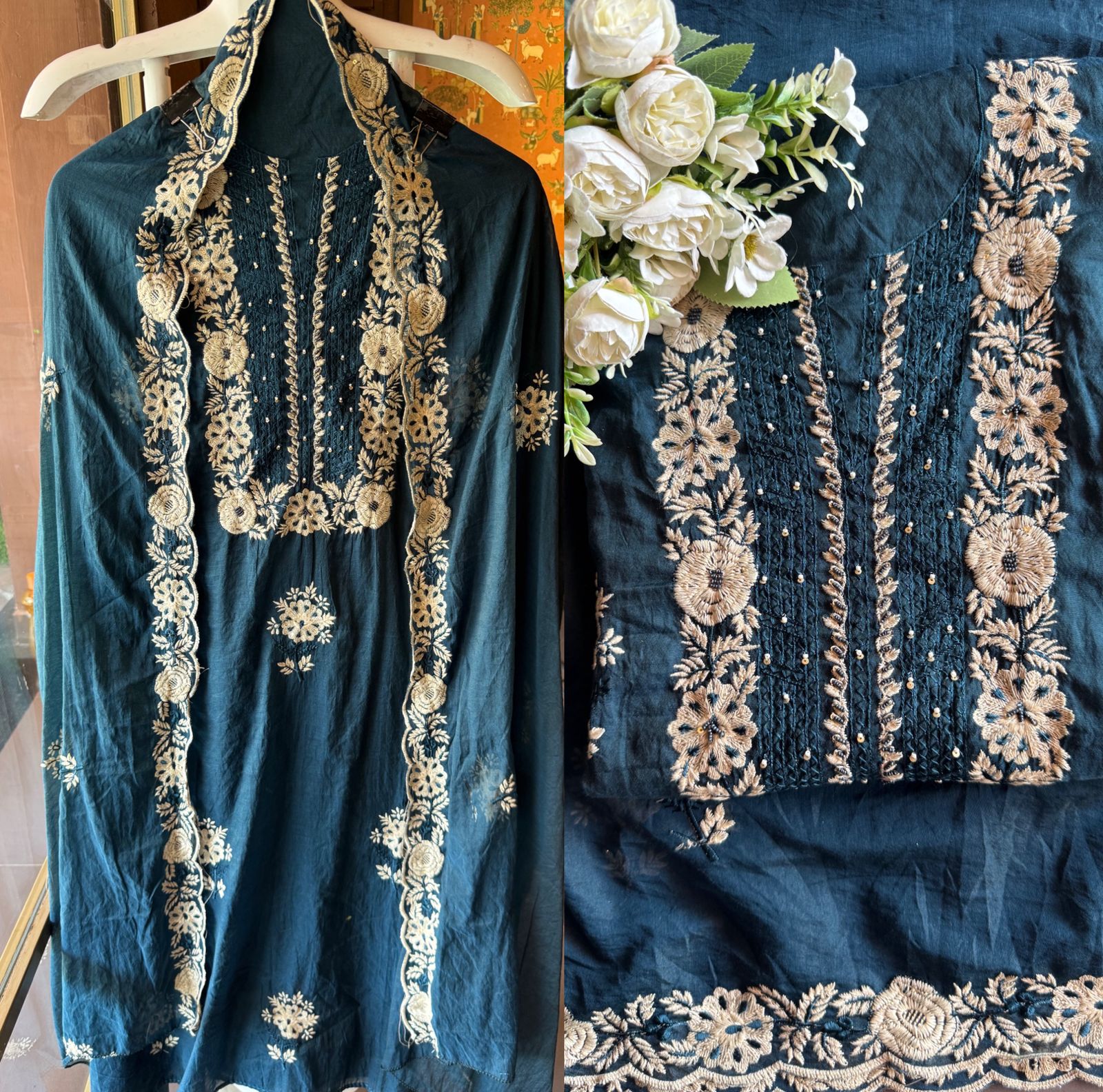 Mul cotton Unstitched Kurta