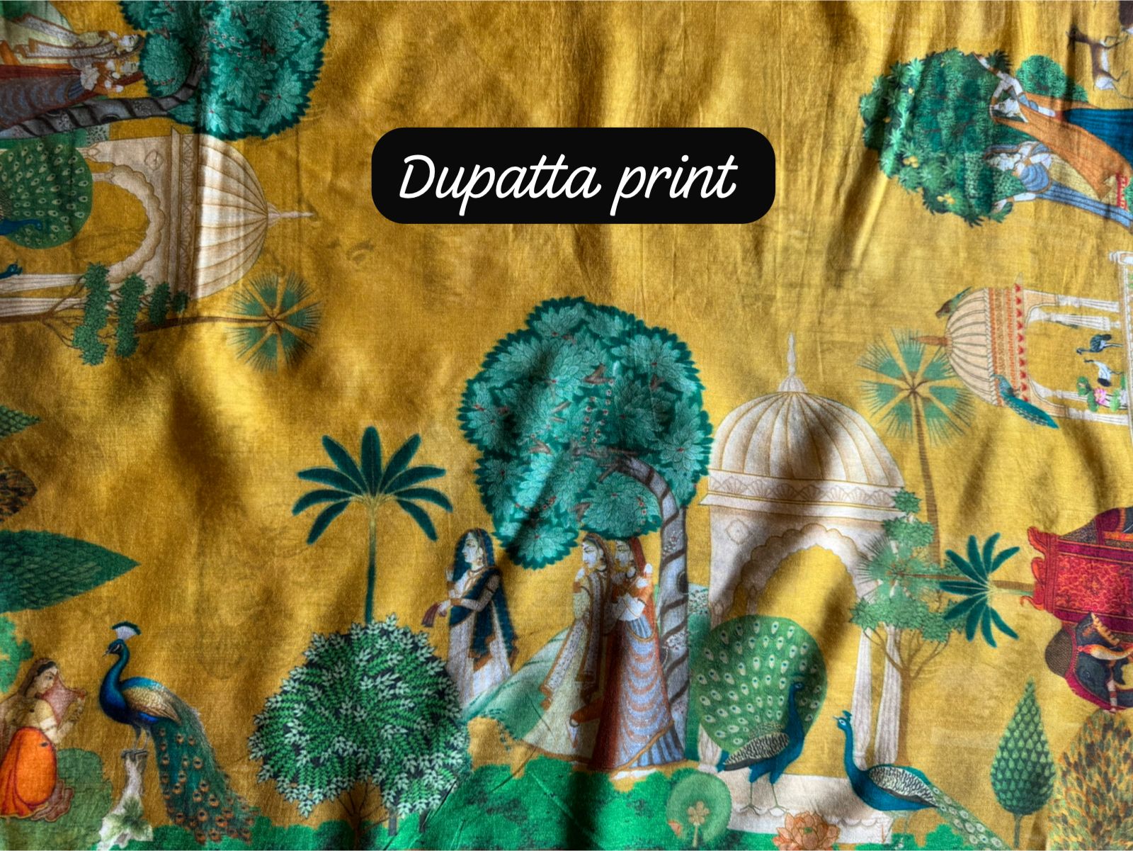 Silk Shirt with striking Rajasthani miniature painting