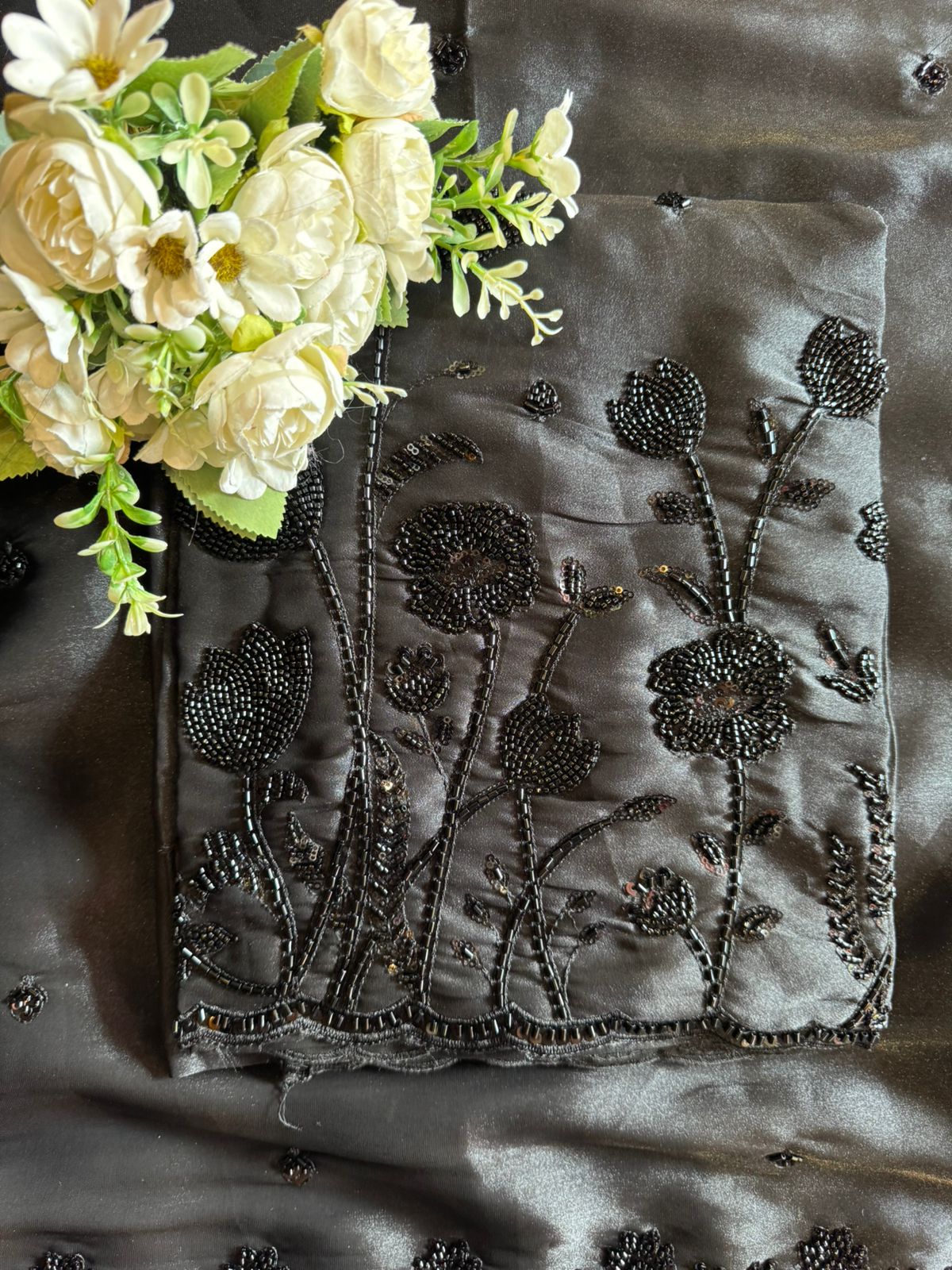 Pakistani handwork pieces On pure tissue shirt