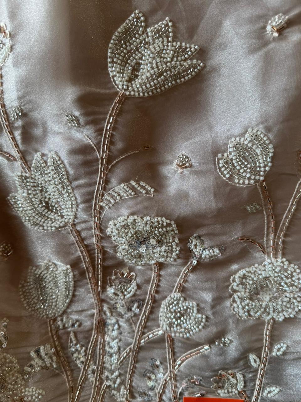 Pakistani handwork pieces On pure tissue shirt