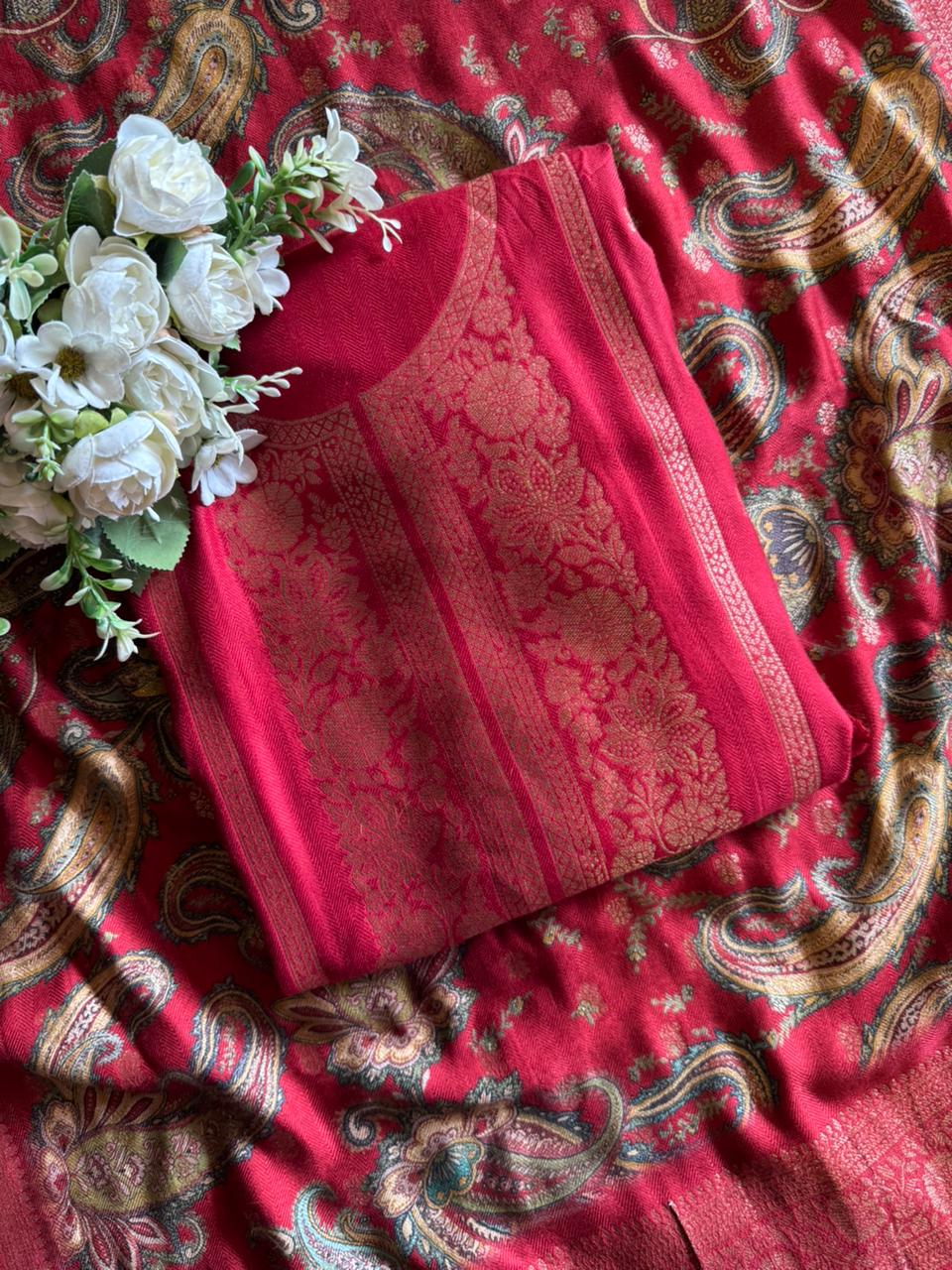 Semi Formal Pashmina unstitched Suits