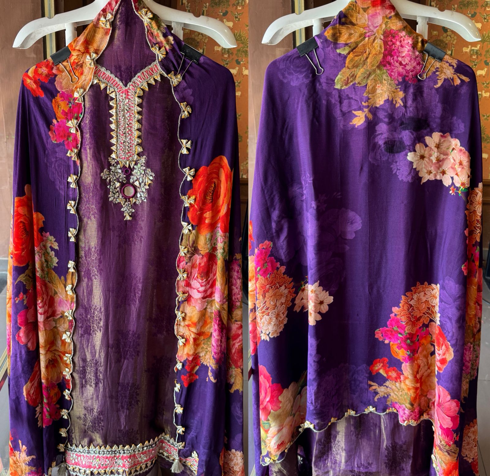 Shimmer self tissue Unstitched Suit