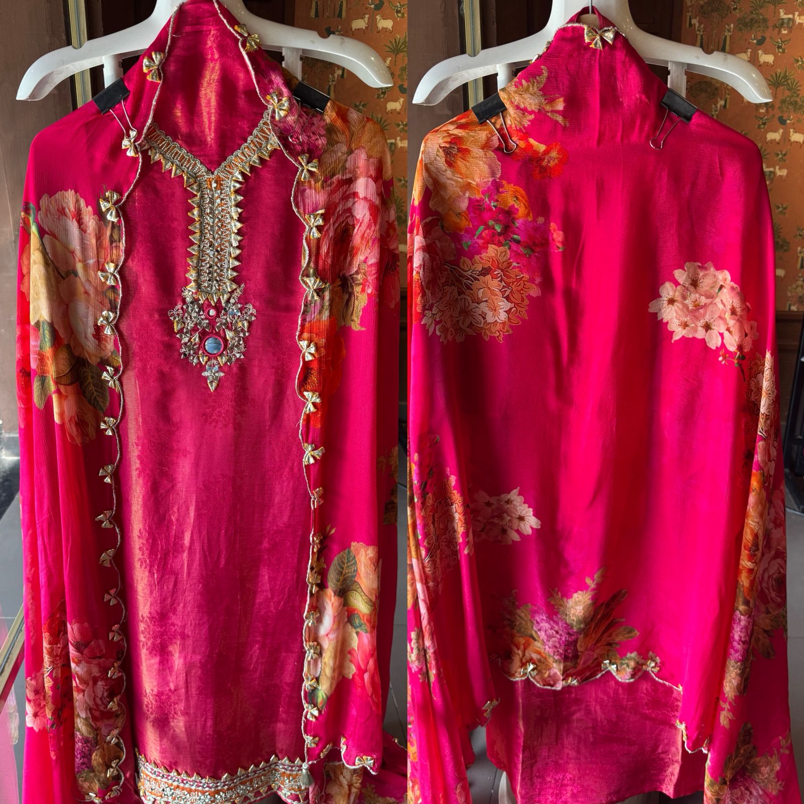 Shimmer self tissue Unstitched Suit