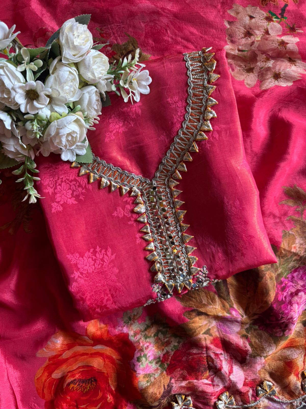 Shimmer self tissue Unstitched Suit