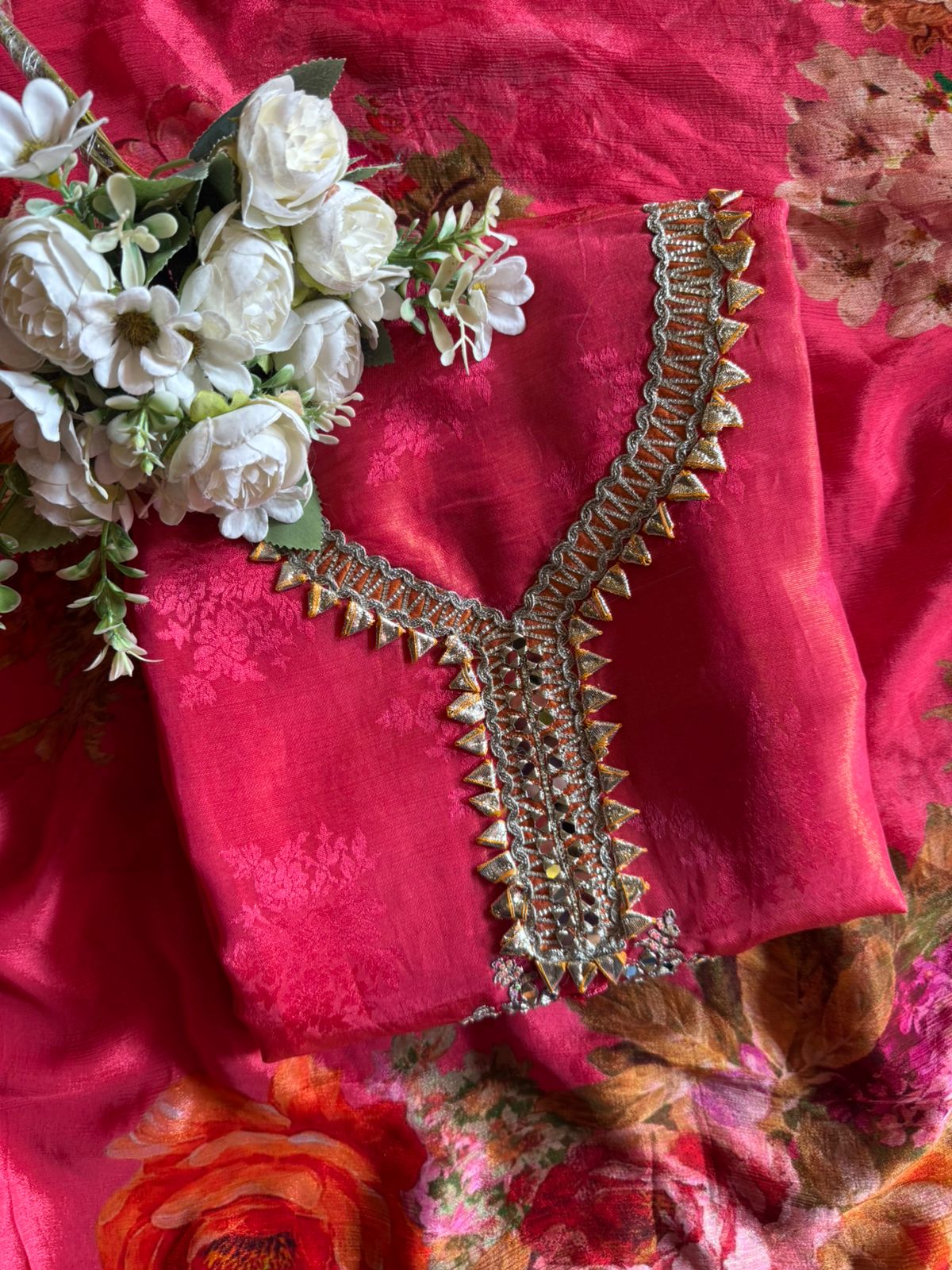 Shimmer self tissue Unstitched Suit