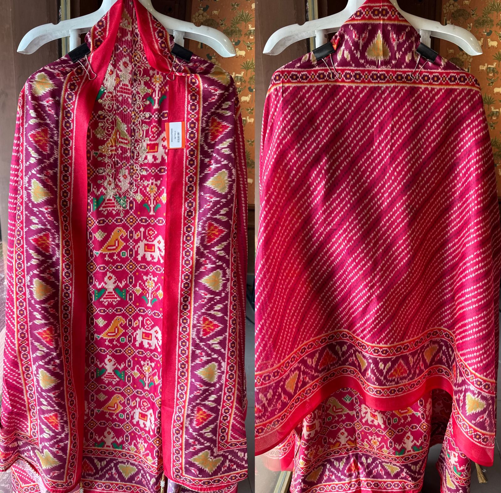 Patola prints on Maheshwari silk