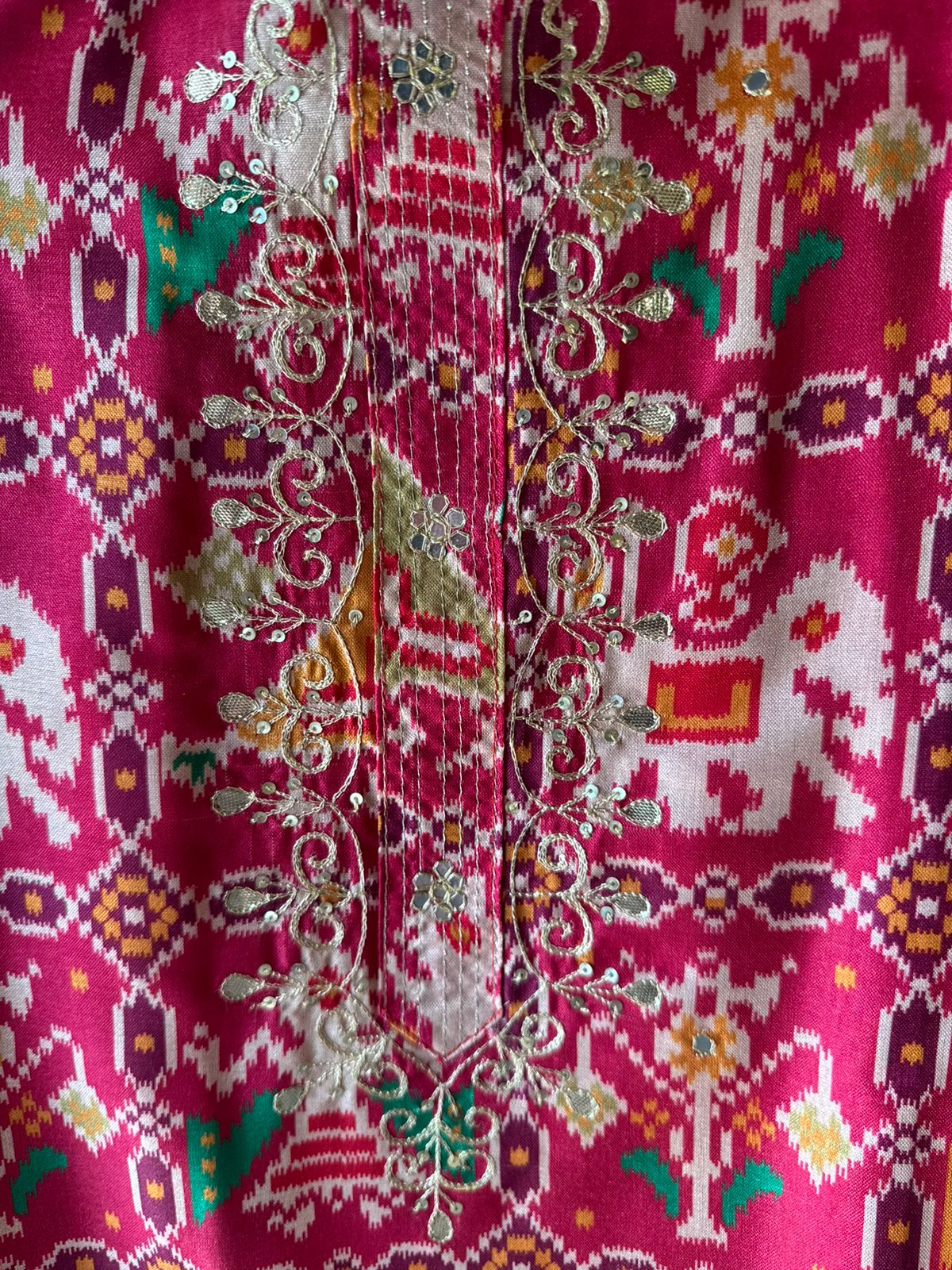 Patola prints on Maheshwari silk