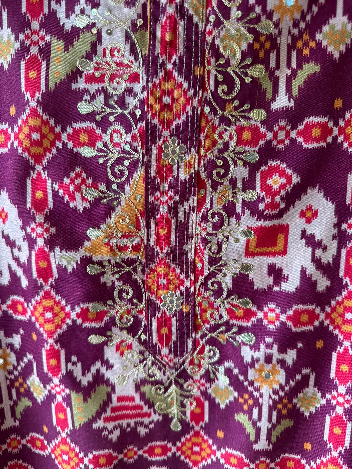 Patola prints on Maheshwari silk