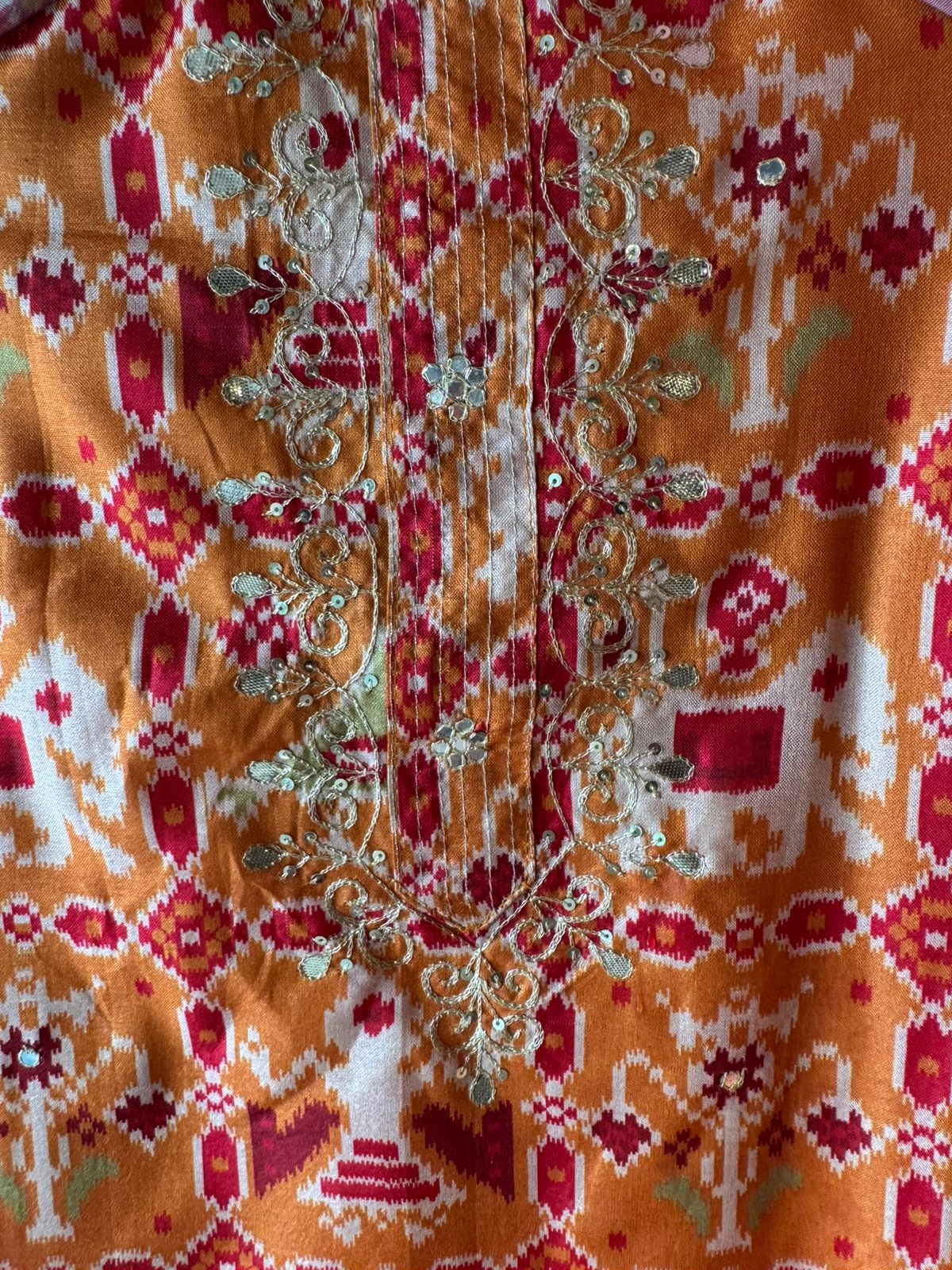 Patola prints on Maheshwari silk