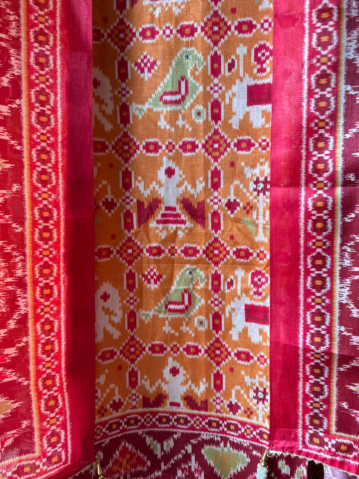 Patola prints on Maheshwari silk