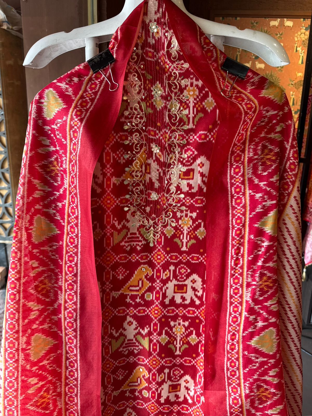 Patola prints on Maheshwari silk