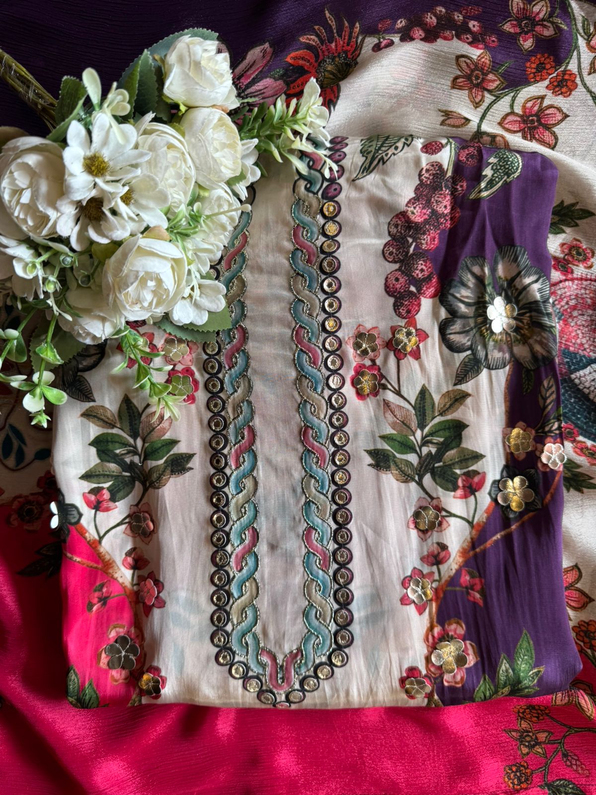 Pure Digital printed crepe Unstitched suit