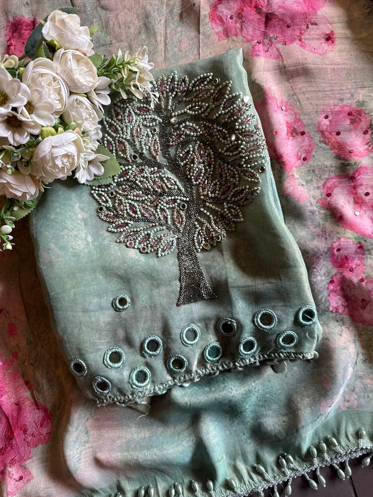 Soft Self digital printed Unstitched Suit