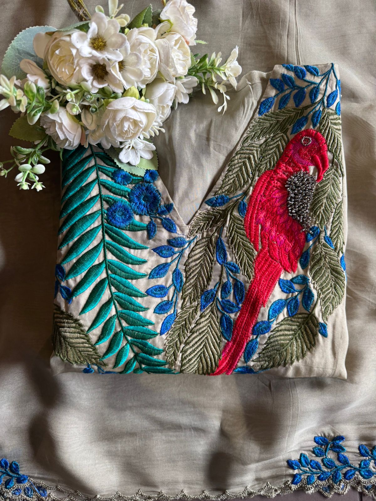 Soft organza Unstitched Suit