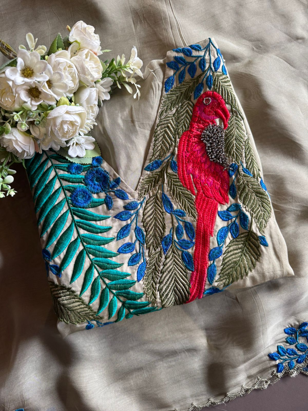 Soft organza Unstitched Suit