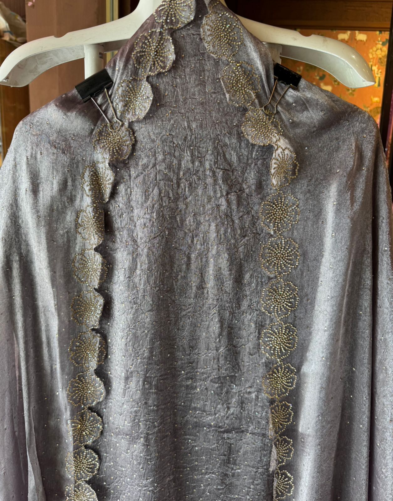 Sheer organza with a shimmery texture