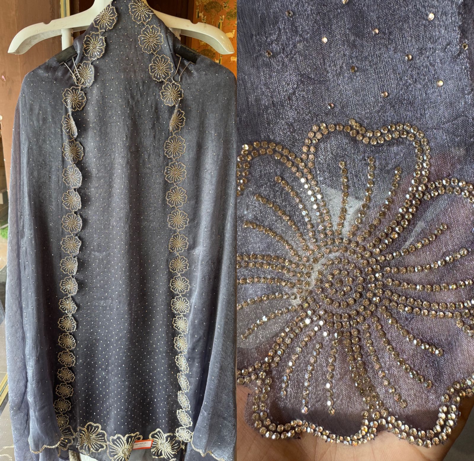 Sheer organza with a shimmery texture