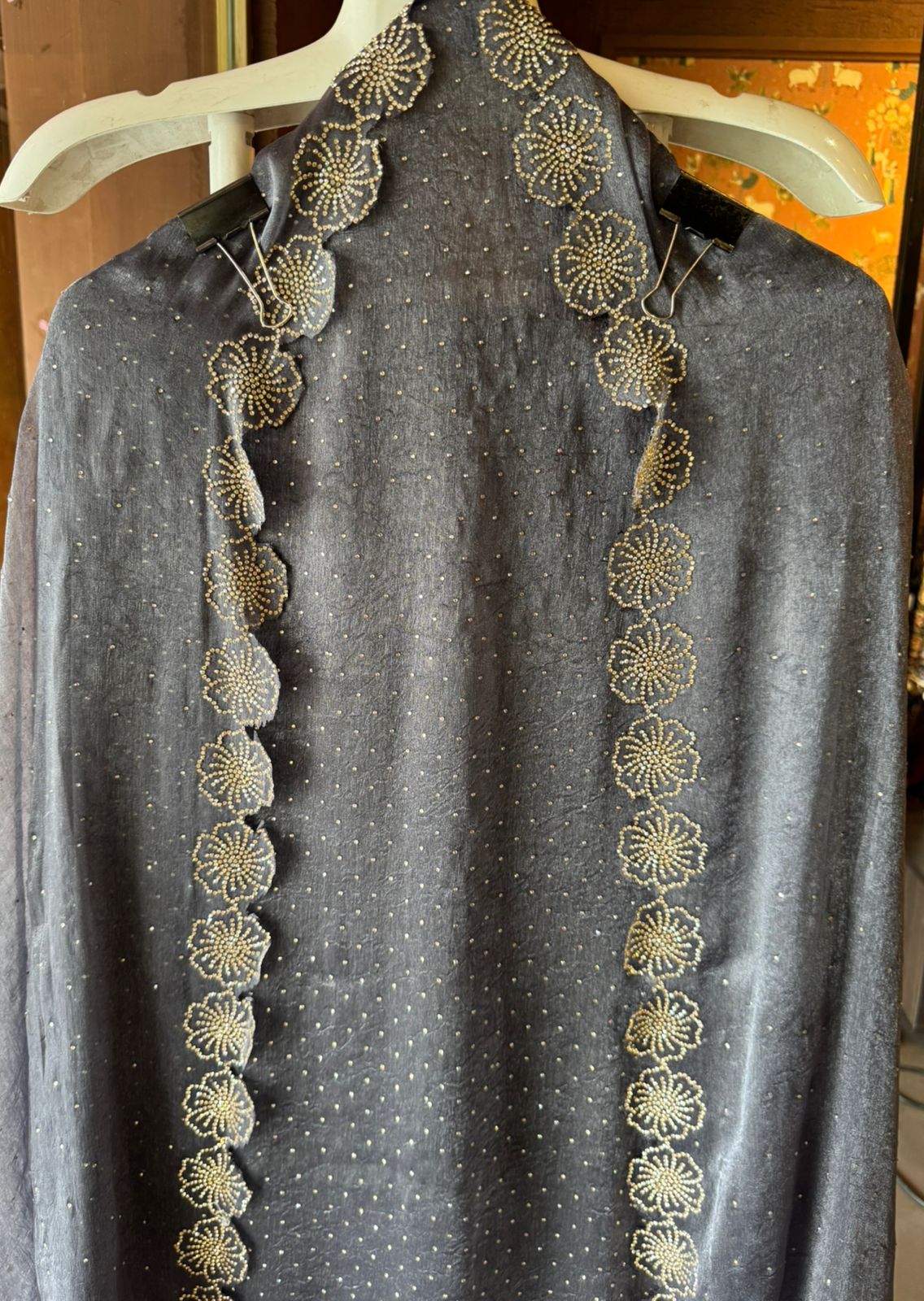 Sheer organza with a shimmery texture