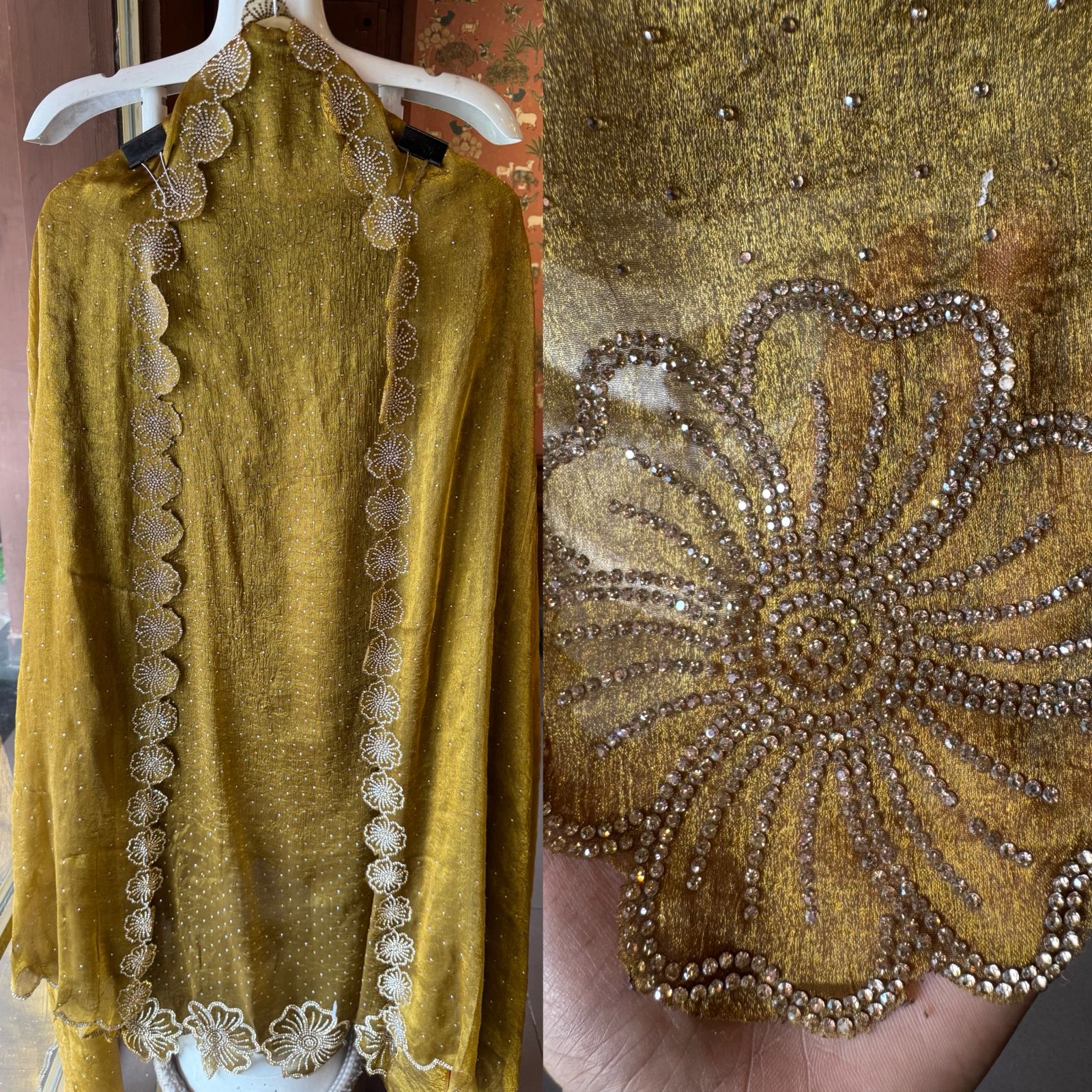 Sheer organza with a shimmery texture