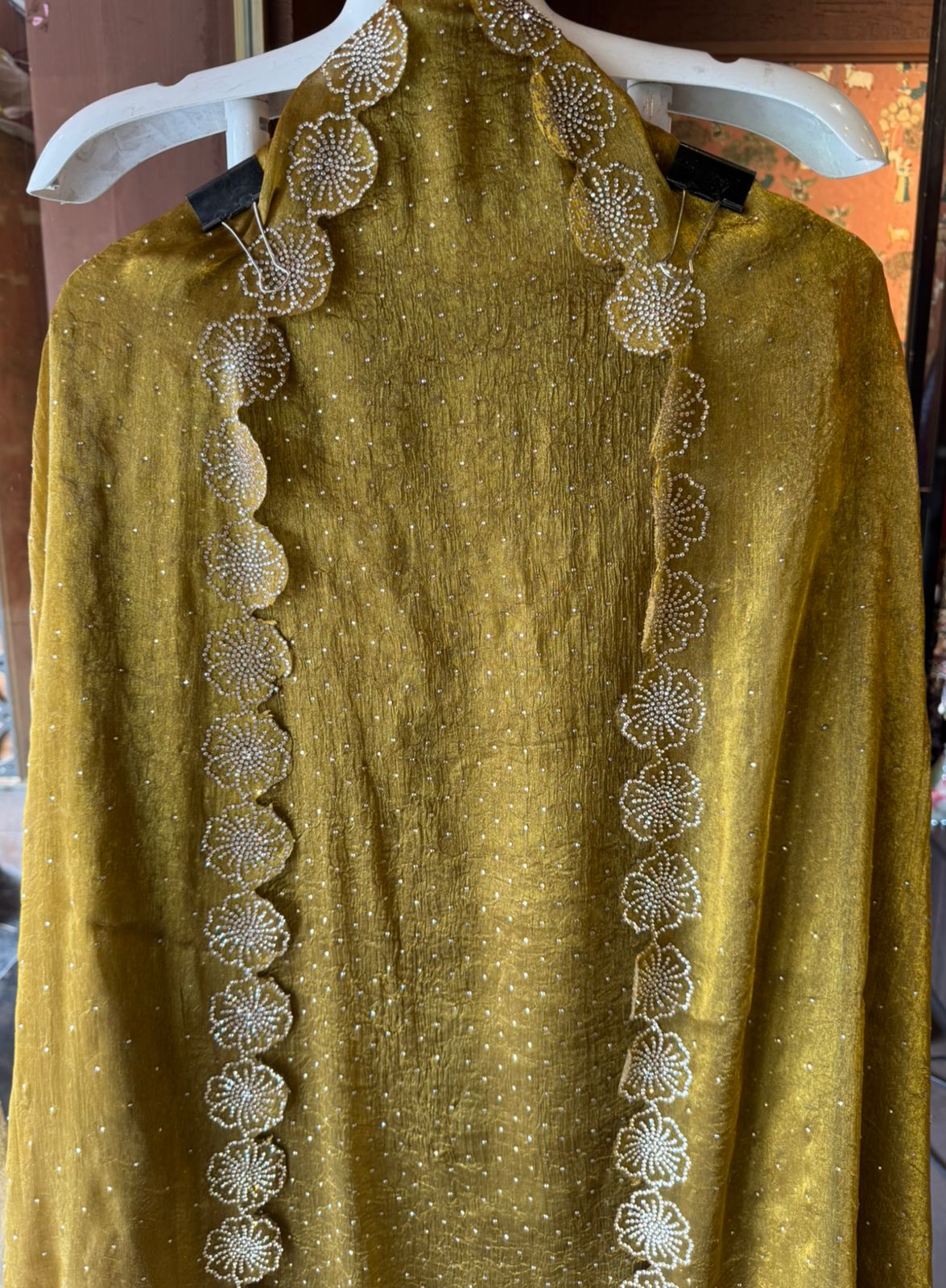 Sheer organza with a shimmery texture