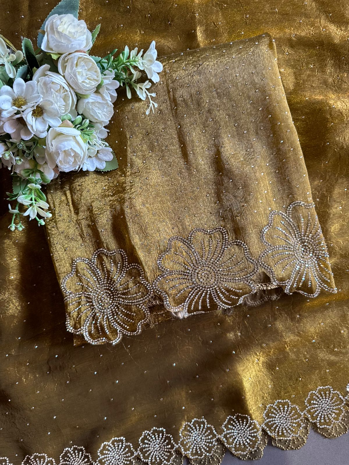 Sheer organza with a shimmery texture