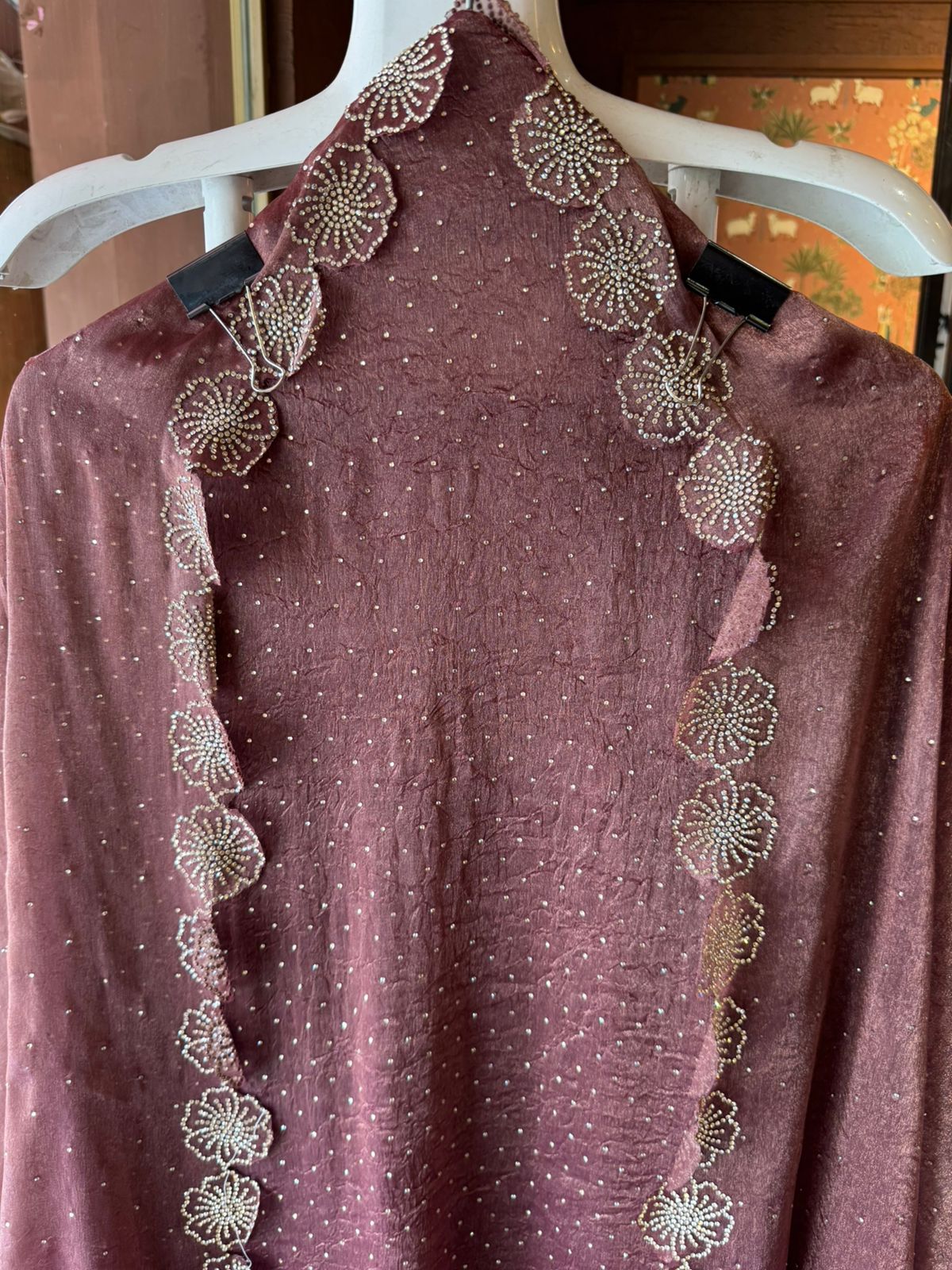 Sheer organza with a shimmery texture