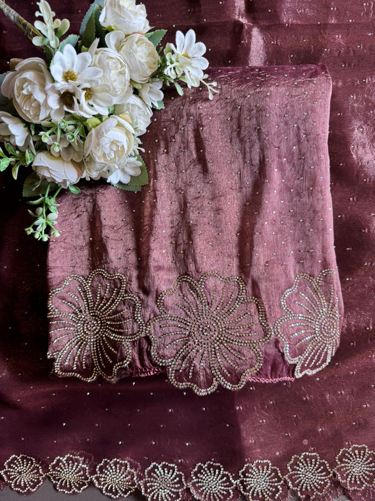 Sheer organza with a shimmery texture