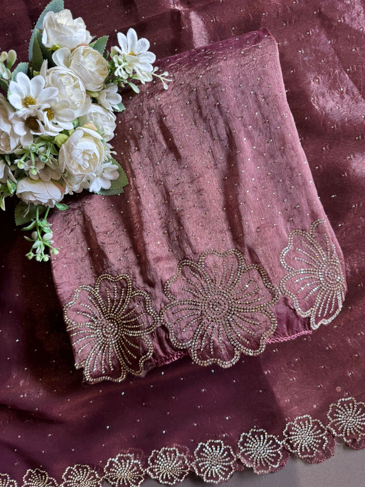 Sheer organza with a shimmery texture