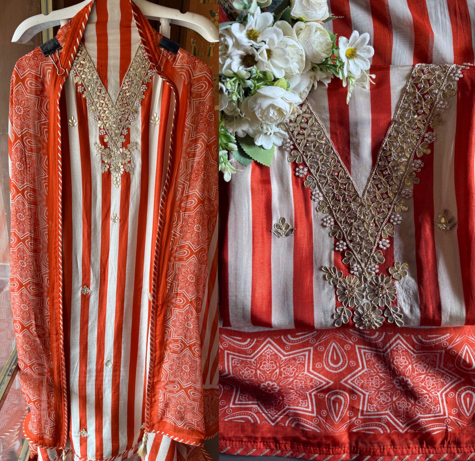 Three-piece ethnic suit