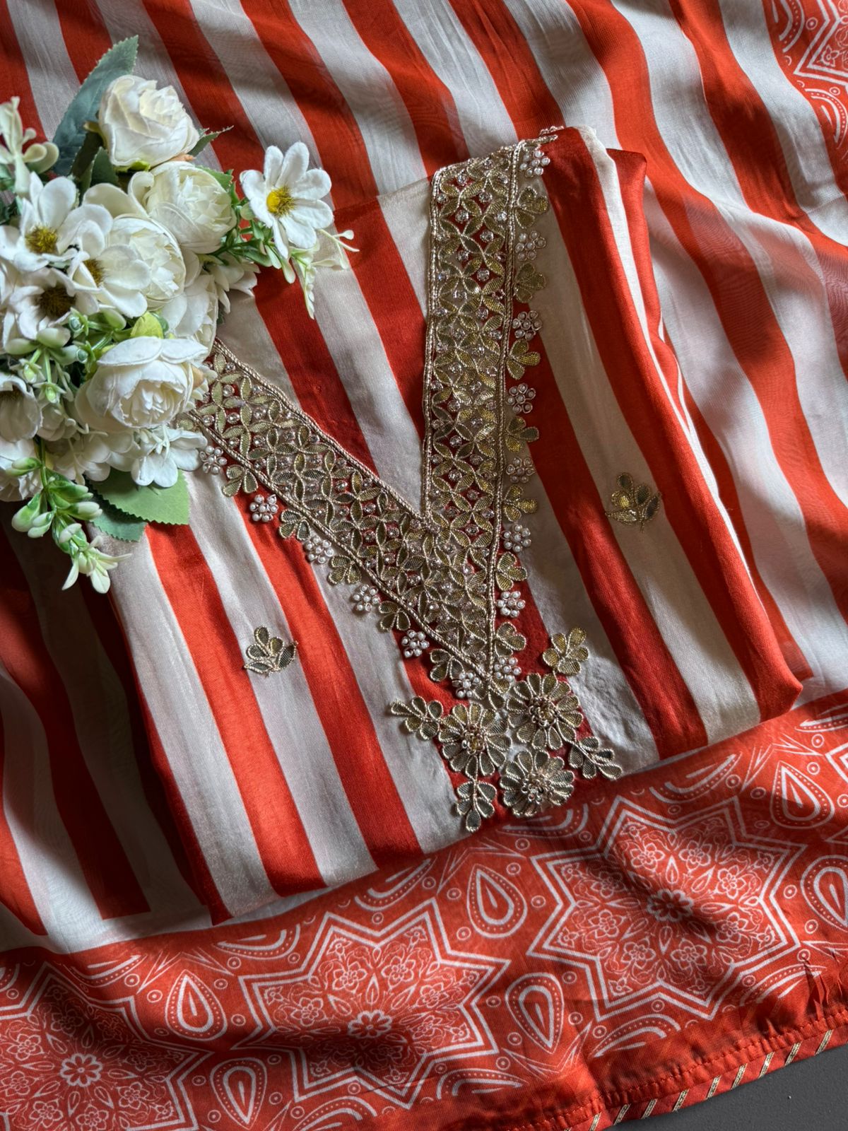 Three-piece ethnic suit