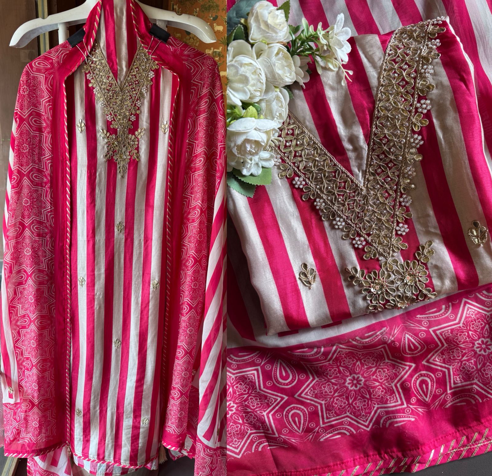 Three-piece ethnic suit