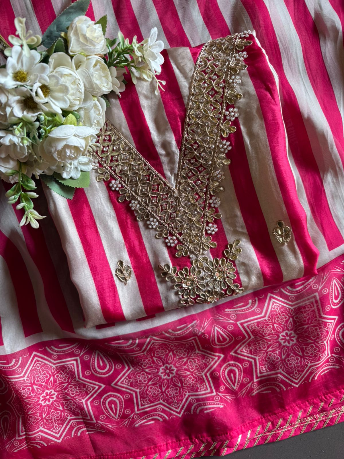 Three-piece ethnic suit