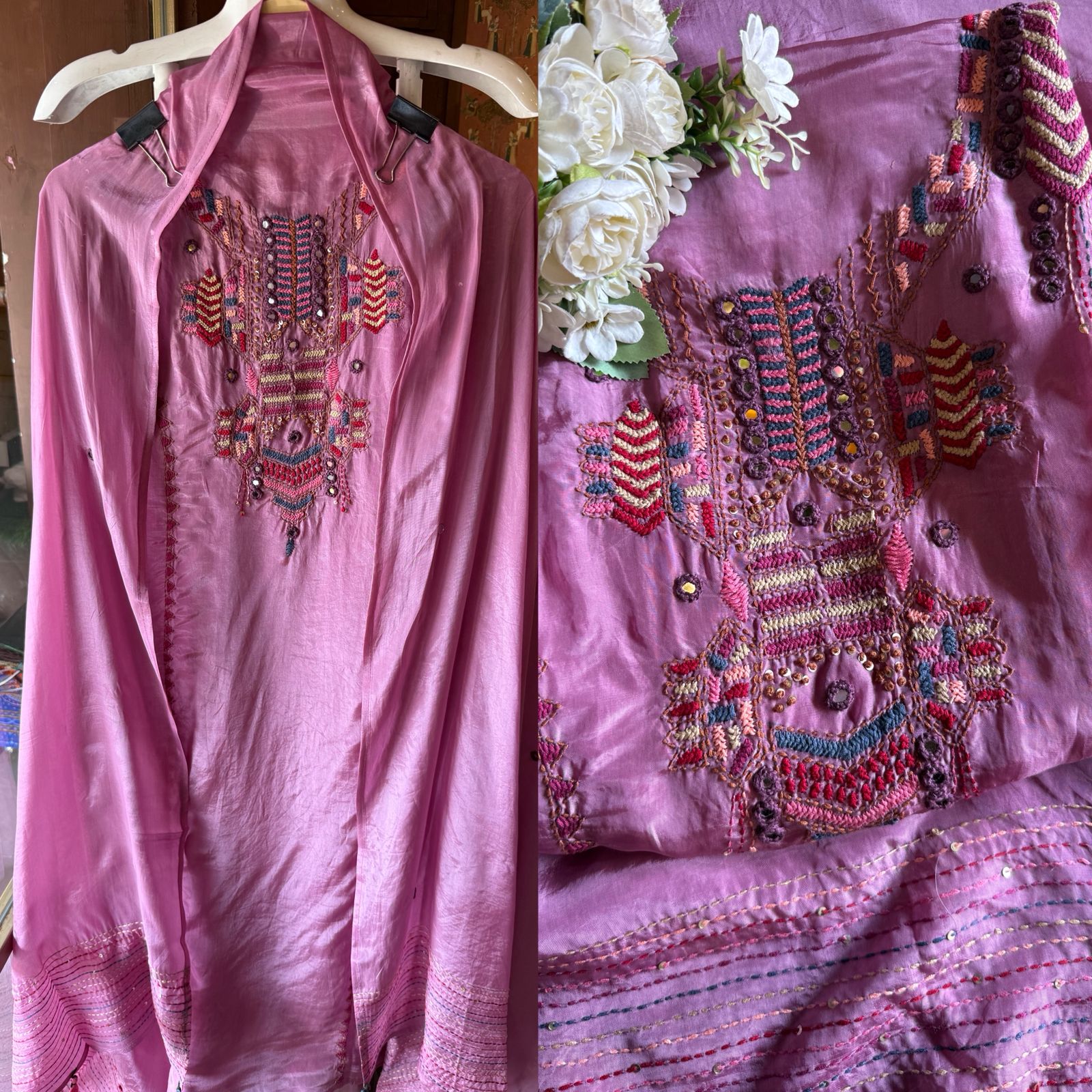 Pure muslin Unstitched suit