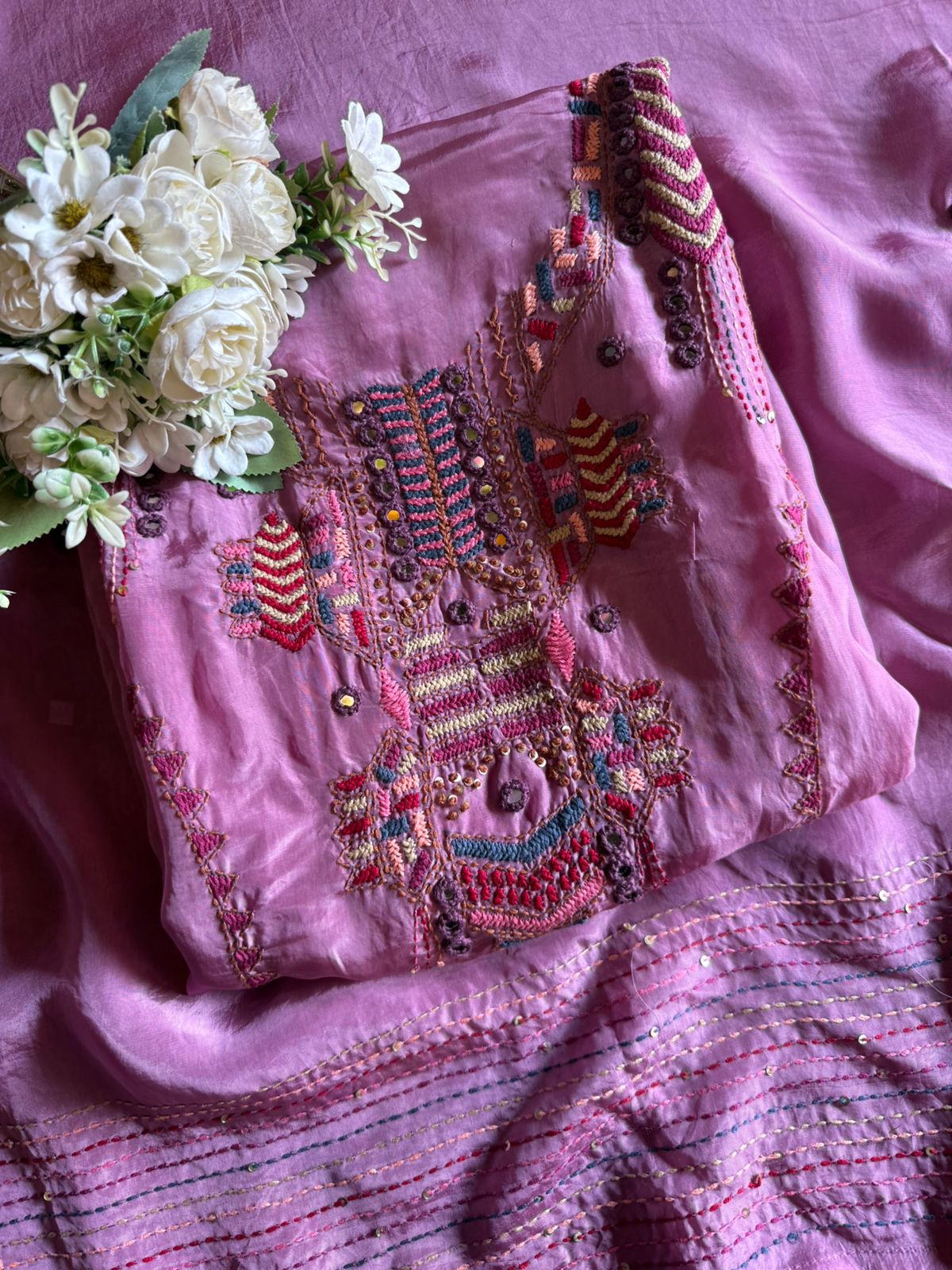 Pure muslin Unstitched suit