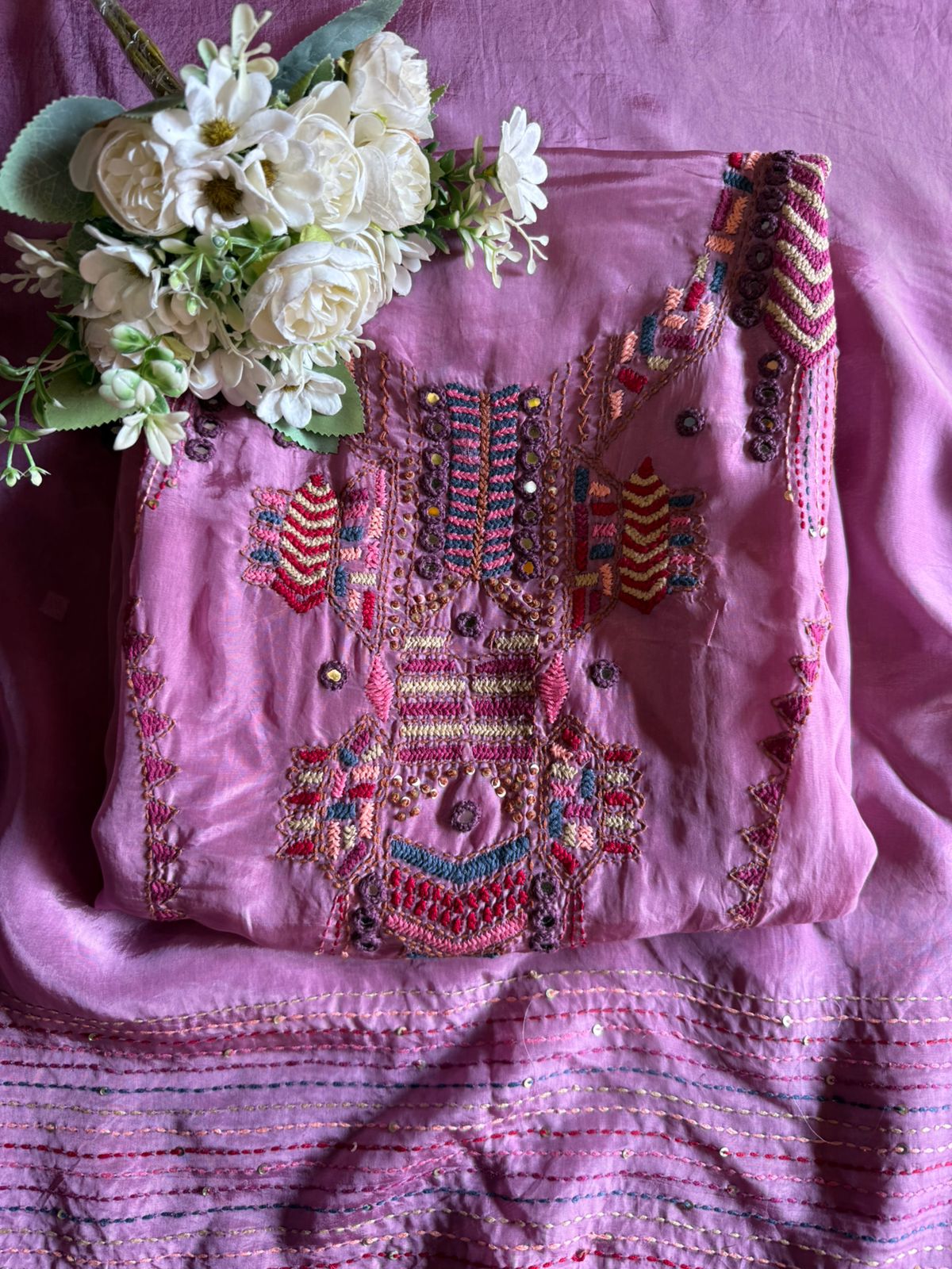 Pure muslin Unstitched suit