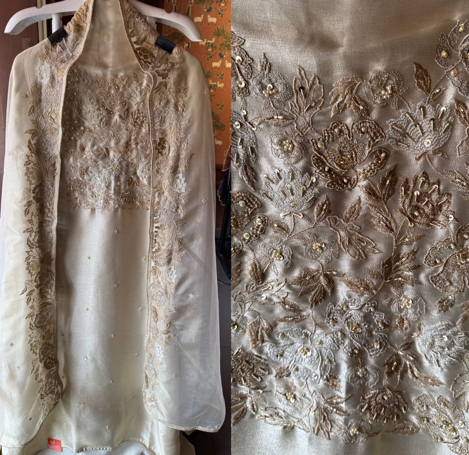 Luxurious suit set with elegant embroidery