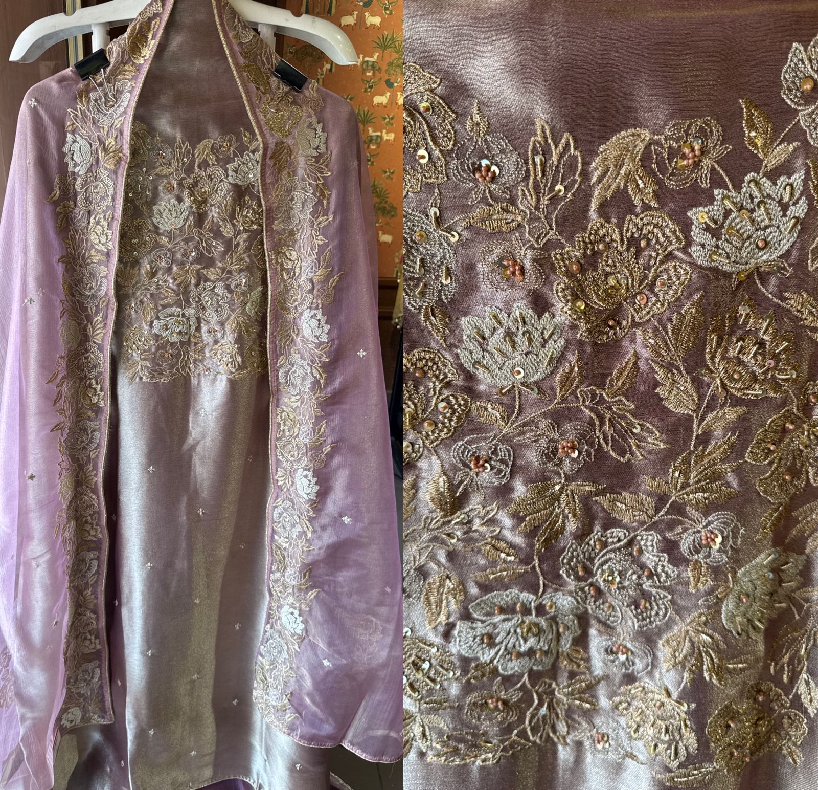 Luxurious suit set with elegant embroidery