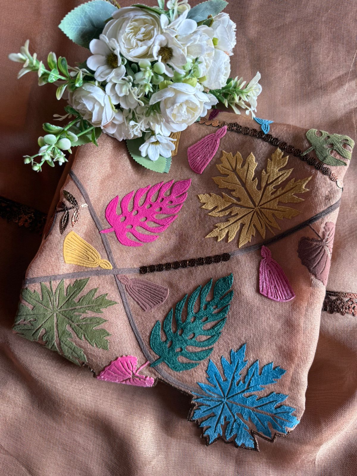 Tissue soft beige/nude shade designer suit