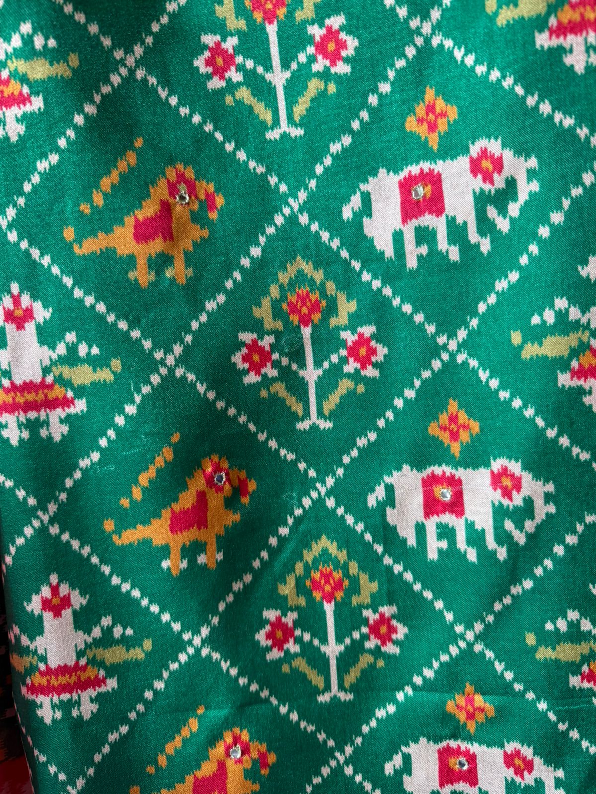 Patola prints on Maheshwari silk