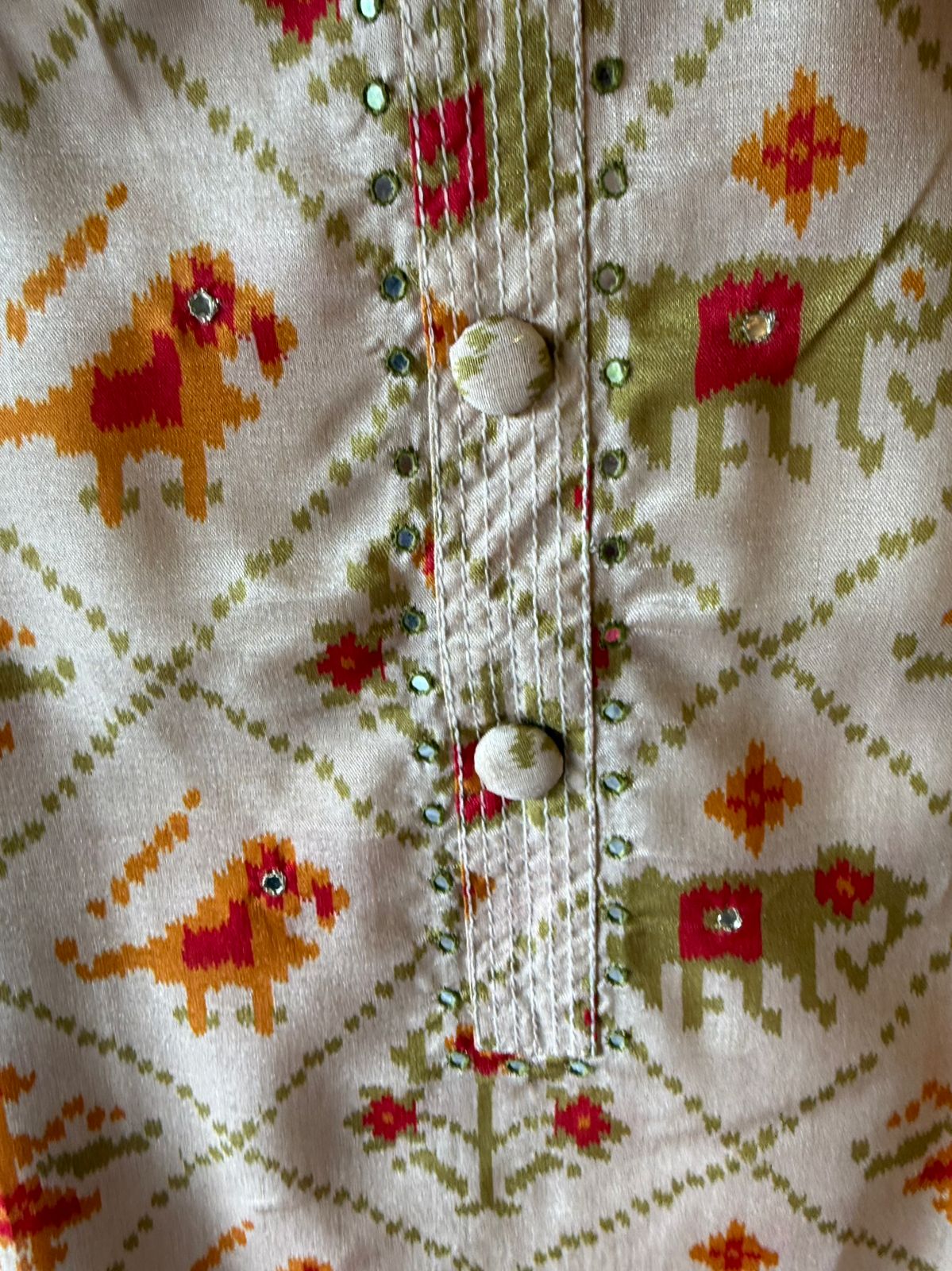 Patola prints on Maheshwari silk