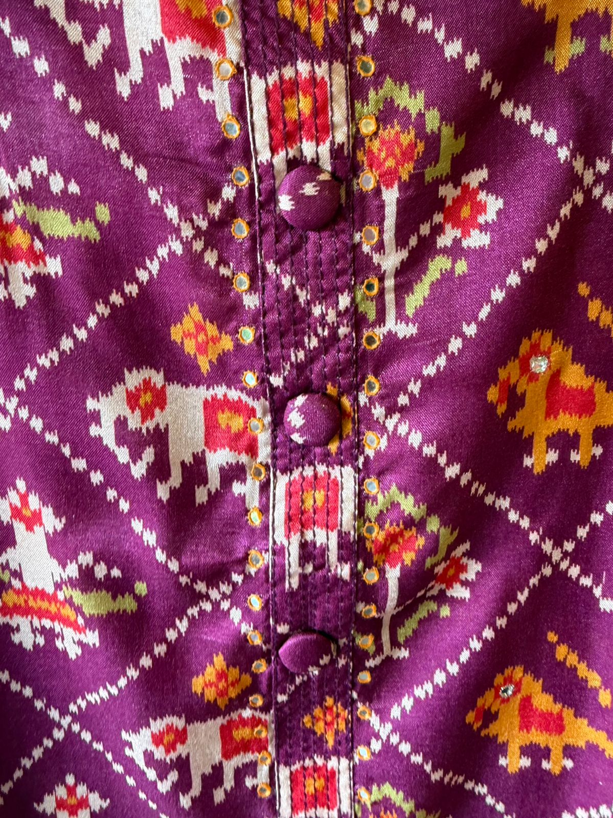 Patola prints on Maheshwari silk