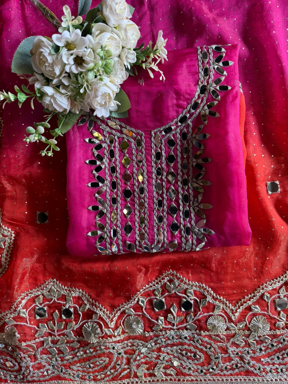 Beautiful ombré shaded unstitched Suits