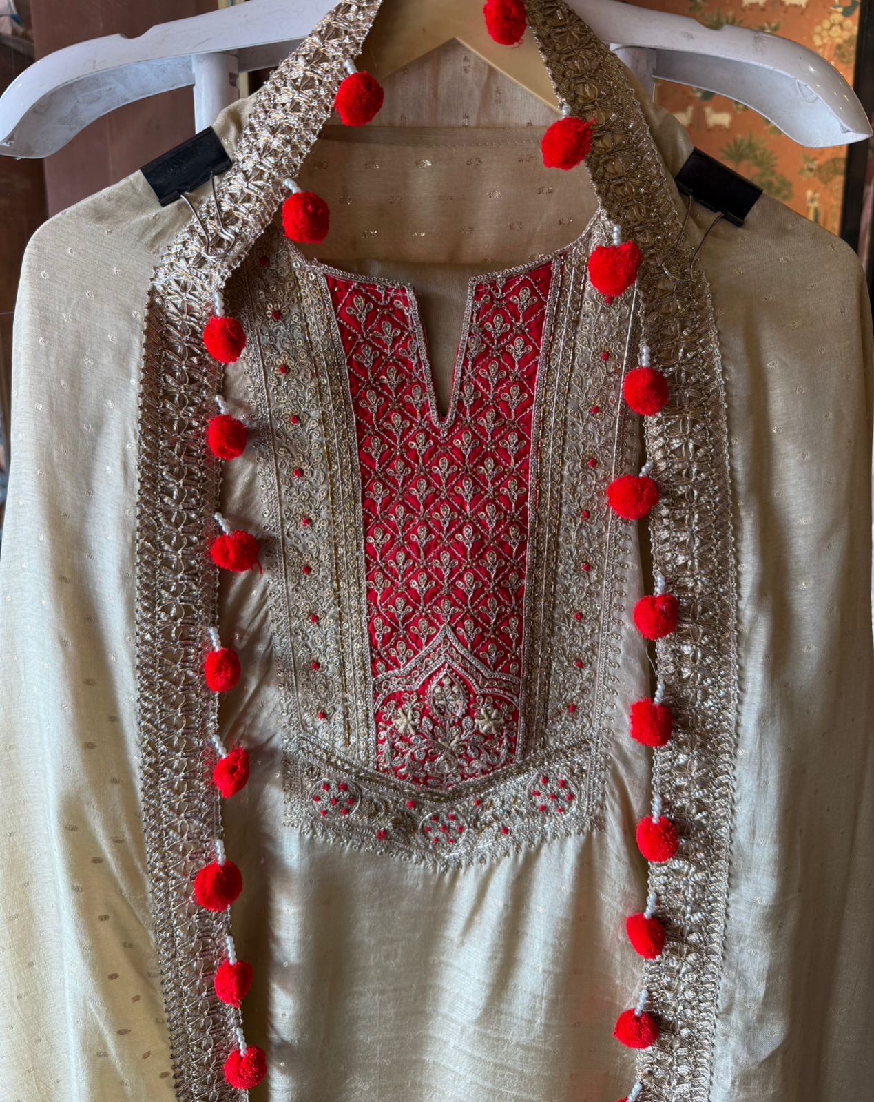 Beautiful cream-beige suit