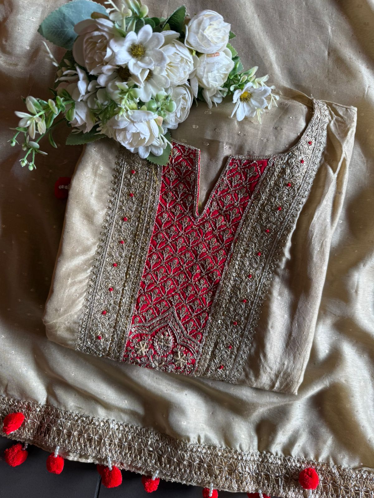 Beautiful cream-beige suit