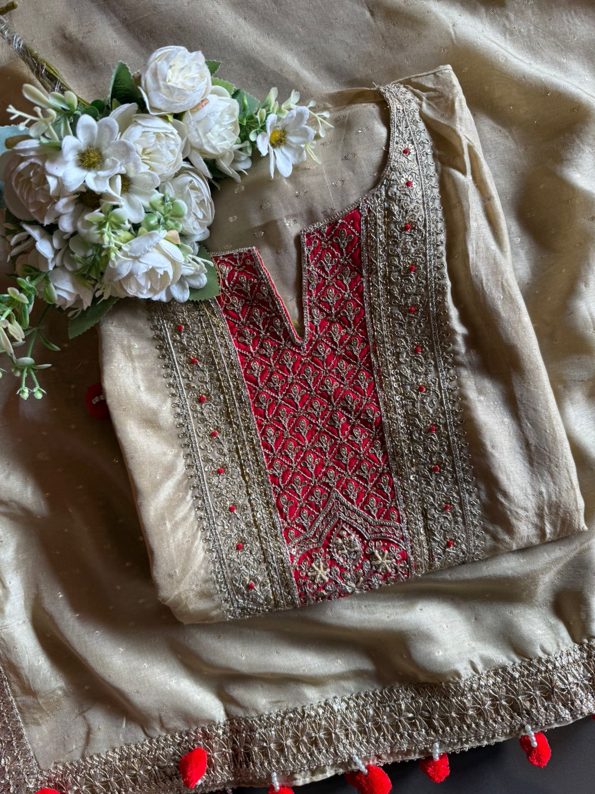 Beautiful cream-beige suit