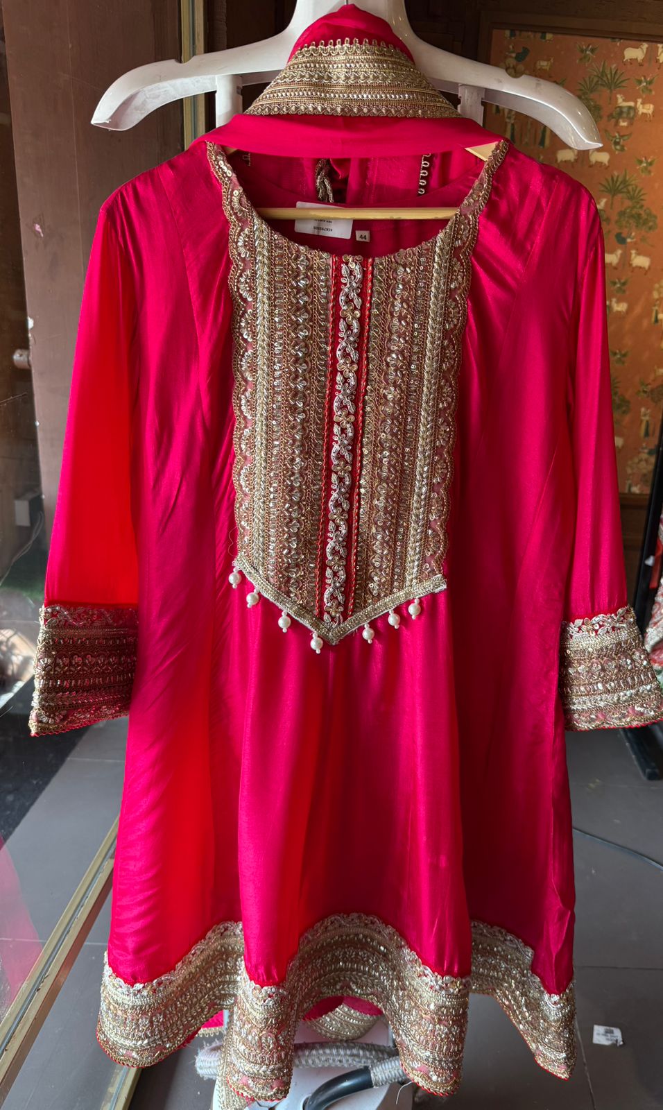 Beautiful flaired Anarkali with hand embroidered