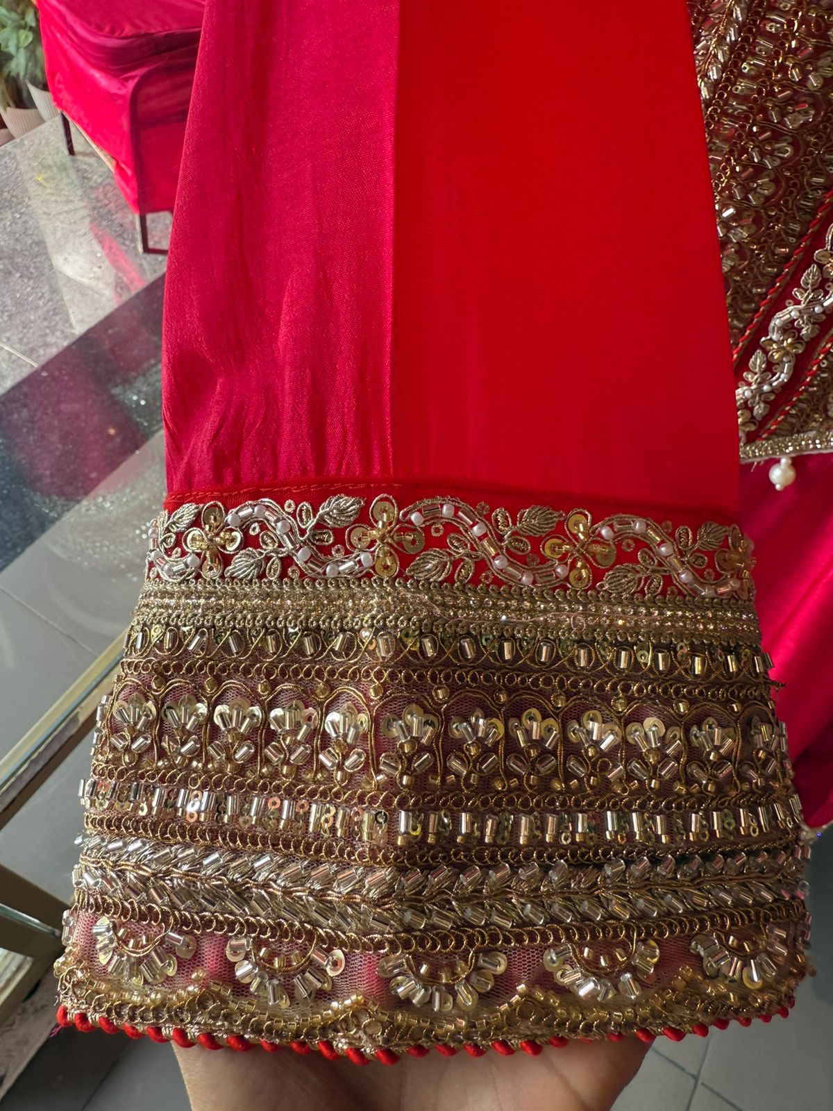 Beautiful flaired Anarkali with hand embroidered