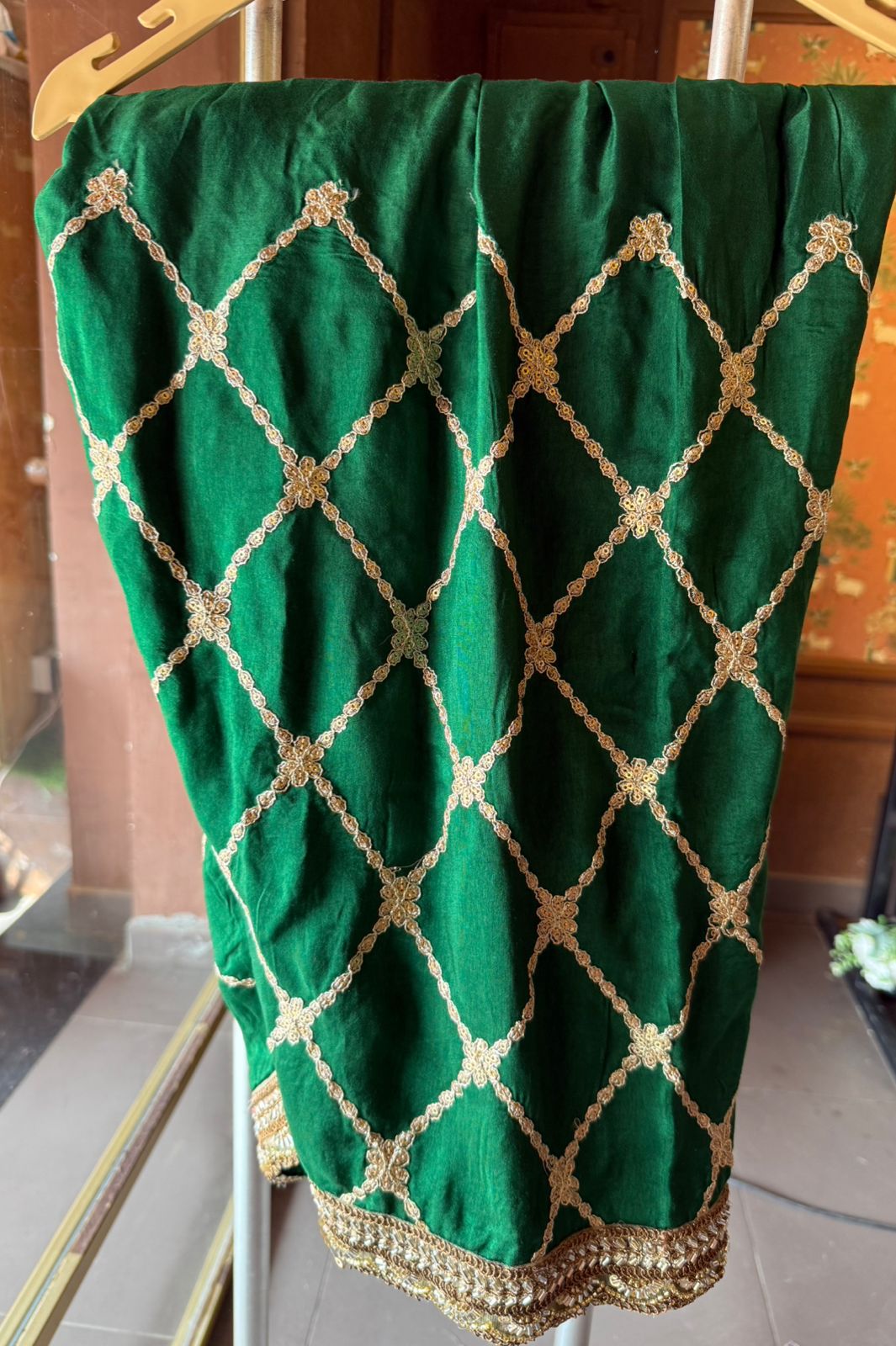 Beautiful flaired Anarkali with hand embroidered