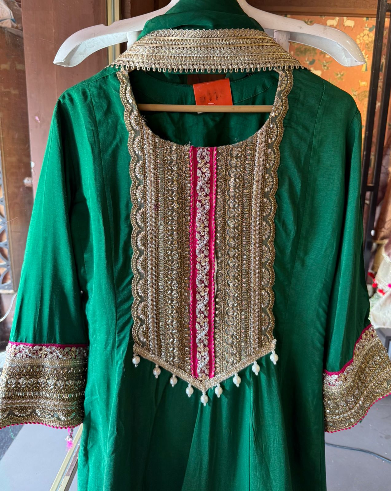 Beautiful flaired Anarkali with hand embroidered